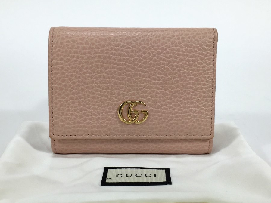送料無料 【極美品 使用わずか】 GUCCI グッチ 財布 プチマーモント 三