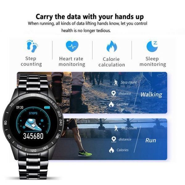 * free shipping * LIGE Smart wristwatch man LED screen heart rate meter blood pressure fitness sport waterproof smart watch present 