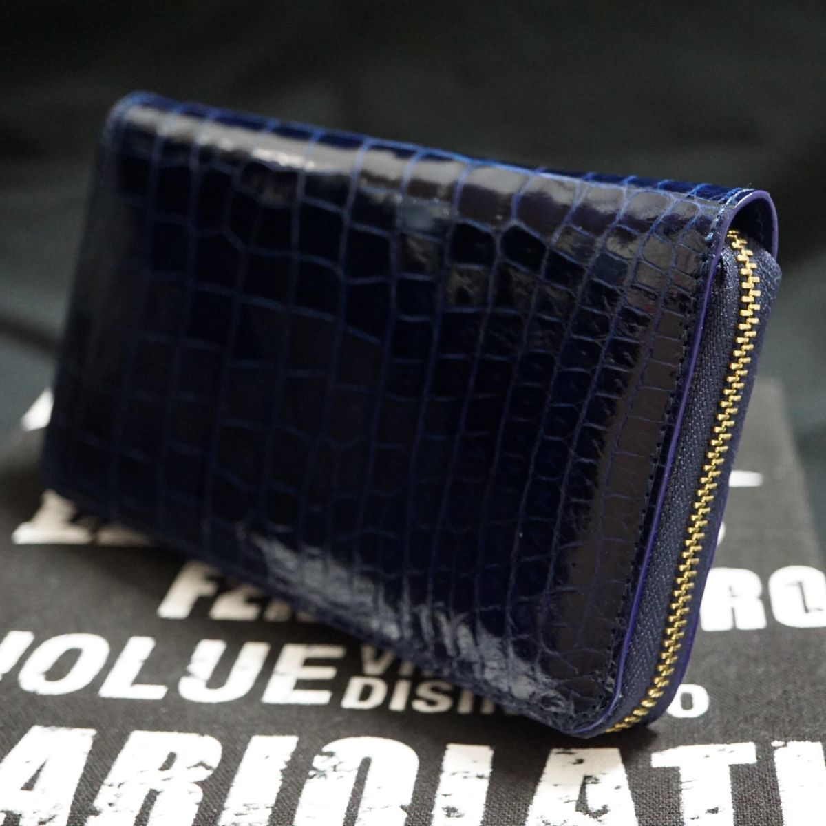 超可爱 財布 長財布 シャイニング加工 ワニ革 ワインレッド