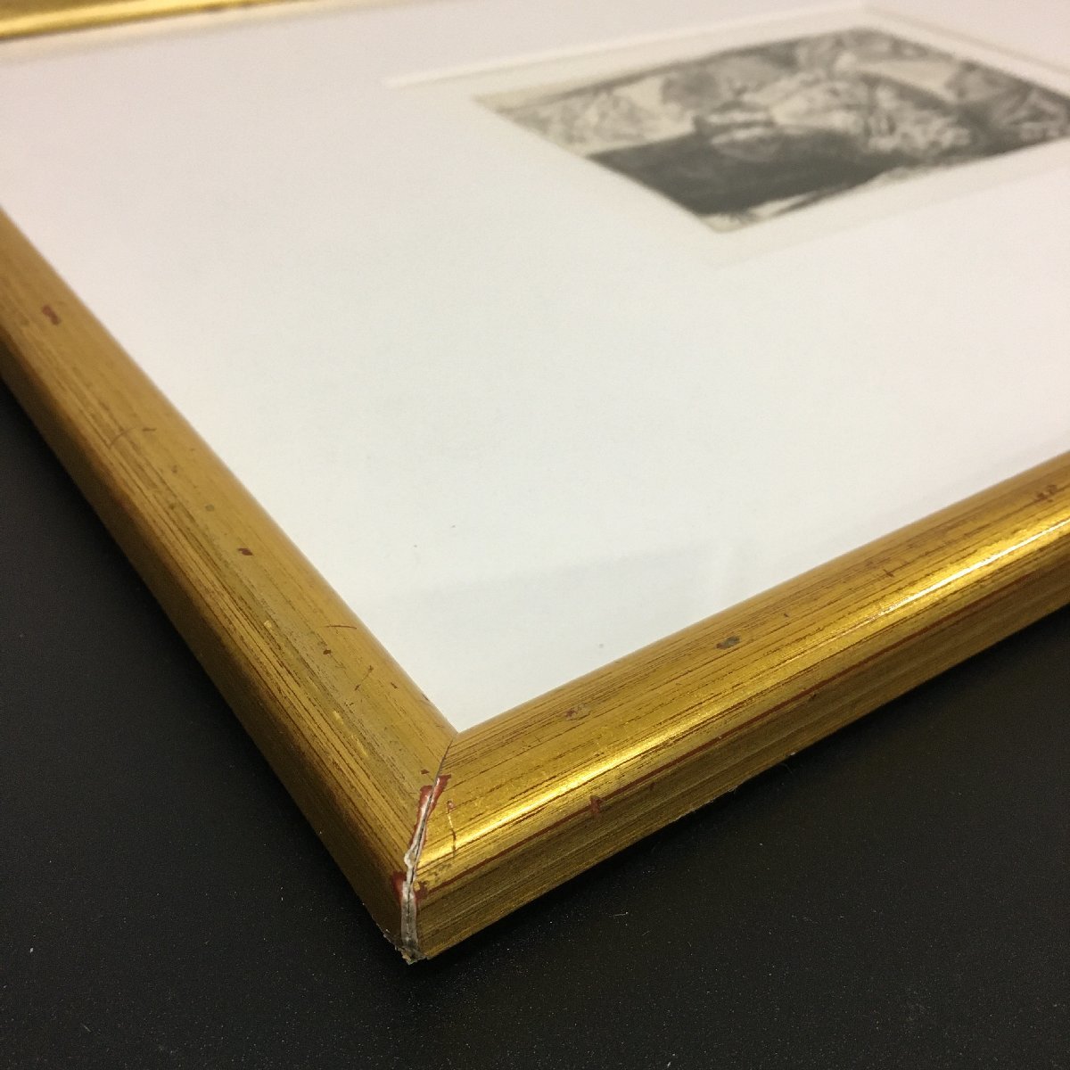 渡辺栄一　銅版画『デューラーに従て歩んだ日々を想いて』　 限定４０部 　直筆サイン　額サイズ32x43、イメージサイズ9.5x15cm_画像2