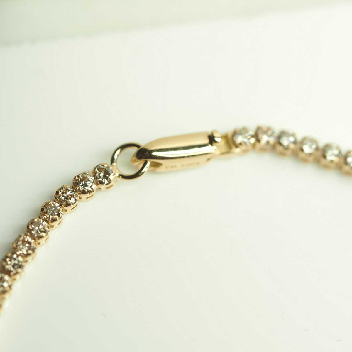 ○天然トルコ\u0026カットクォーツ ダイヤブレスレット K18YG D0.04ct