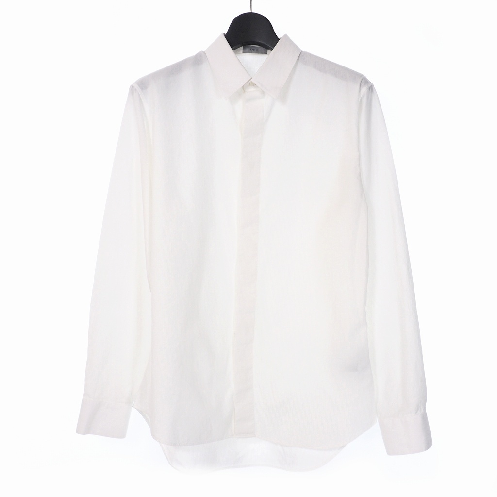 ディオールオム Dior HOMME オブリーク柄 ロングスリーブ シャツ 長袖 総柄 40 ホワイト 白 013C502A4743 メンズ