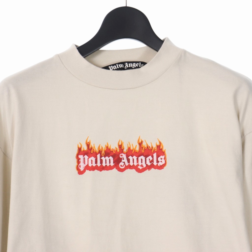 パームエンジェルス PALM ANGELS 22AW BURNING LOGO CLASSIC TEE L/S クラシックバーニングロゴ ロングスリーブ Tシャツ カットソー S_画像3