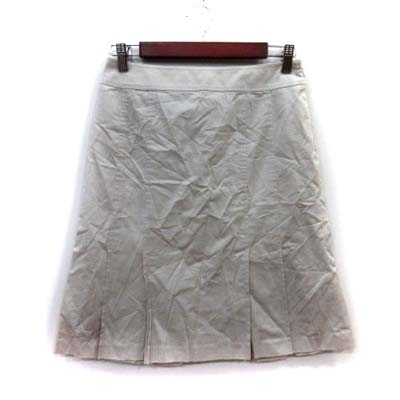 クミキョク 組曲 KUMIKYOKU 台形スカート ひざ丈 2 白 オフホワイト /YI レディース_画像1