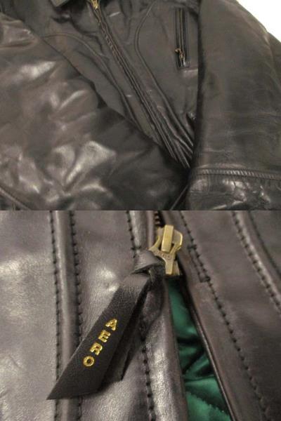 エアロレザー AEROLEATHER HERCULES ヘラクレス レザージャケット ホースハイド 馬革 ハーフコート ブラック 38 メンズ_画像3