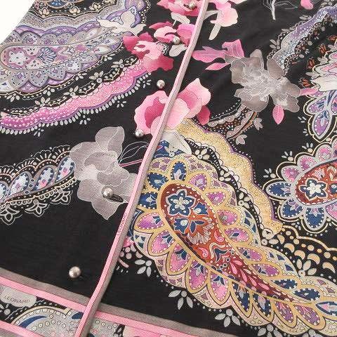 レオナール LEONARD FASHION カーディガン 花柄 ペイズリー シルク混