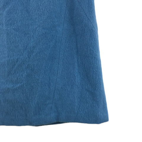 ノーリーズ Nolley's sophi スカート 台形 ミニ メルトン タック アルパカ混 ウール 38 水色 ライトブルー レディース_画像3