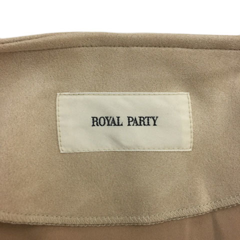 ロイヤルパーティー ROYAL PARTY ジャケット ブルゾン ノーカラー スエード調 ジップアップ 無地 長袖 F ベージュ レディース_画像5