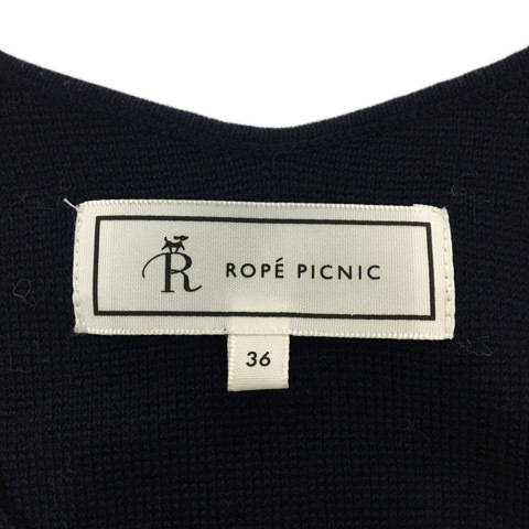 ロペピクニック ROPE Picnic セーター ニット Vネック 無地 長袖 36 紺 ネイビー レディース_画像5