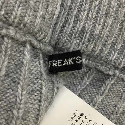 フリークスストア FREAKS STORE スカート タイト ひざ丈 ニット リブ 無地 ウエストゴム カシミア混 M グレー レディース_画像5