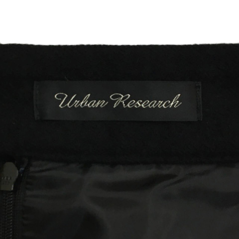 アーバンリサーチ URBAN RESEARCH スカート 台形 ミニ ウール モヘヤ混 無地 タック 36 黒 ブラック レディース_画像5