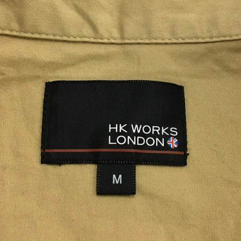 エイチケーワークスロンドン HK WORKS LONDON シャツ ワーク スタンダード 無地 七分袖 M ベージュ レディース_画像5