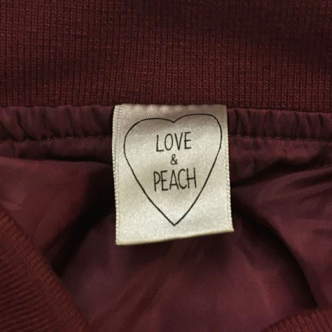 ラブ&ピーチ LOVE＆PEACH ジャケット ジャンパー ブルゾン MA-1 ジップアップ 中綿 長袖 M/L 赤 レッド レディース_画像5