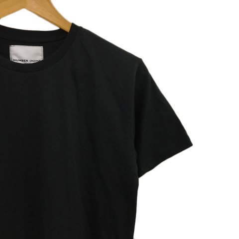 ナンバーナイン NUMBER (N)INE DENIM Tシャツ カットソー プルオーバー クルーネック 刺繍 半袖 S 黒 ブラック メンズ_画像2
