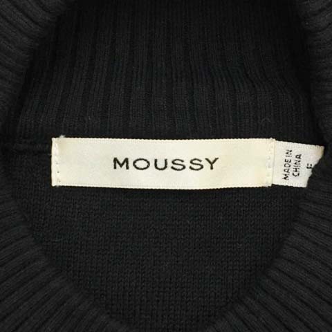 マウジー moussy セーター ニット プルオーバー ハイネック 無地 長袖 FREE 黒 ブラック レディース_画像5