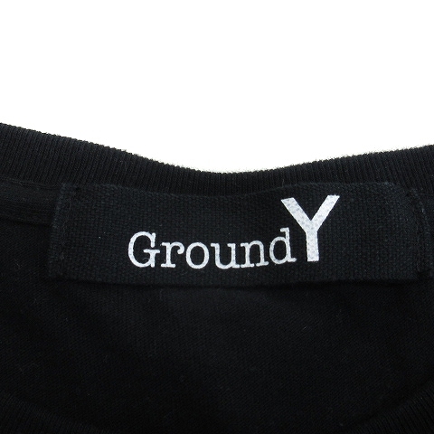 グラウンドワイ ヨウジヤマモト GroundY ベーシックビッグカットソー Tシャツ 半袖 ロゴ GR-T51-070 コットン ブラック 2 メンズ_画像4