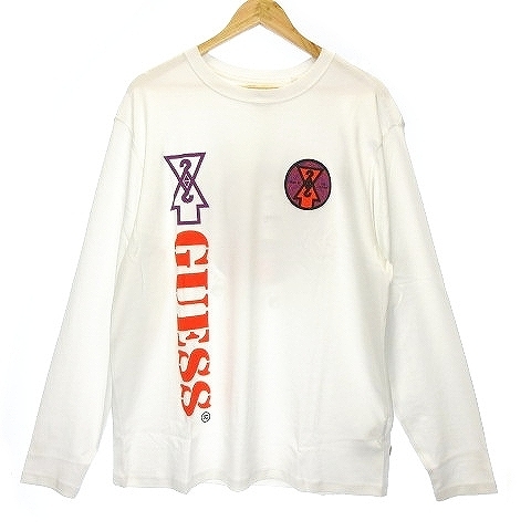 未使用品 ゲス 19AW GUESSx88RISING GUE88RISING Tシャツ 長袖 クルーネック ロンT オーバーサイズ バックプリント XS 白 メンズ_画像1