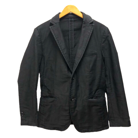 アバハウス ABAHOUSE テーラードジャケット ブレザー サイドベンツ 無地 長袖 2 黒 ブラック メンズ_画像1