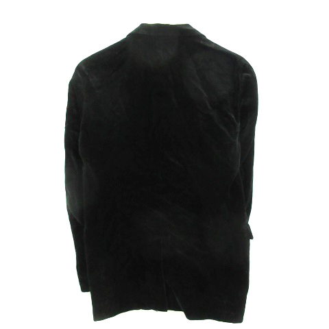 トゥモローランド TOMORROWLAND テーラードジャケット ミドル丈 シングルボタン 総裏地 ベルベット 46 ブラック 黒 /YM4 メンズ_画像2