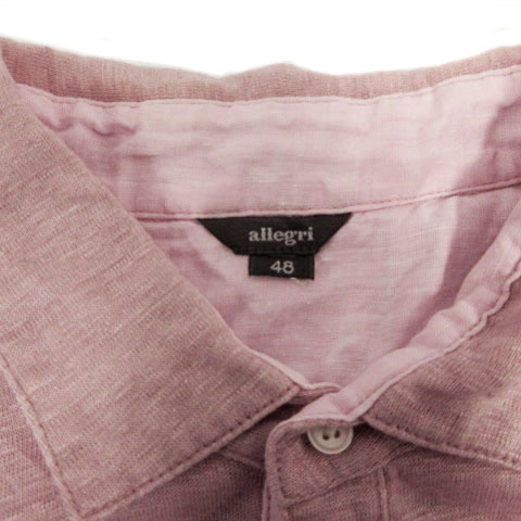アレグリ allegri ポロシャツ 半袖 リネン ピンク系 グレーピンク 48 メンズ_画像7