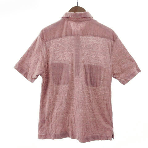 アレグリ allegri ポロシャツ 半袖 リネン ピンク系 グレーピンク 48 メンズ_画像5