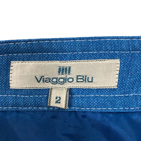  Viaggio Blu Viaggio Blu юбка flair LAP кнопка стежок колено длина 2 синий голубой женский 
