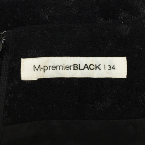 エムプルミエ ブラック M-Premier BLACK スカート タイト 台形 ミニ タック 無地 38 黒 ブラック レディース_画像5