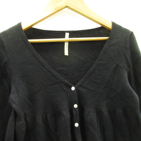  Dress Terior DRESSTERIOR cardigan long sleeve V neck plain wool navy navy blue /MS12 lady's 