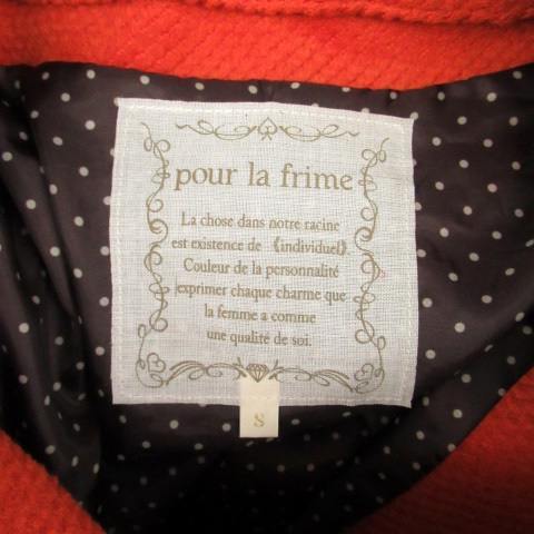  Pour La Frime pour la frime turn-down collar coat no color coat long height fur 2way S orange black black /HO3 lady's 
