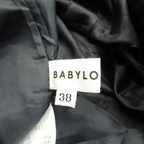 バビロン BABYLONE 台形スカート フレアスカート ミニ丈 ウール 38 ブラック 黒 /MS14 レディース_画像4