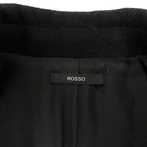  rosso ROSSO Urban Research coat pea coat long double wool . made in Japan black black F lady's 