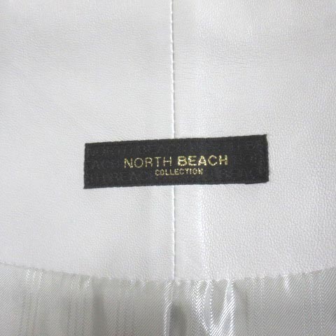 ノースビーチ NORTH BEACH コレクション レザーコート モックネック ライトグレー ミドル丈 IBO30 X 1218 レディースの画像3