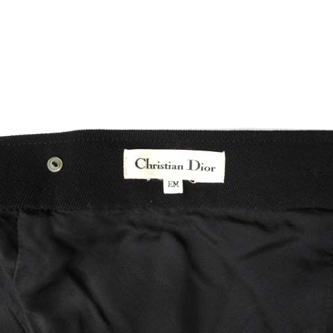 クリスチャンディオール Christian Dior ラップ スカート 膝丈 ウール混 ブラック 黒 EM レディース_画像4