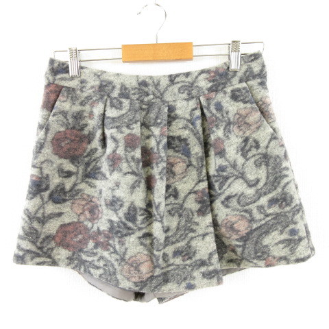  Diag Ram Grace Continental Diagram GRACE CONTINENTAL culotte short pants tuck floral print gray 38 *A504 lady's 