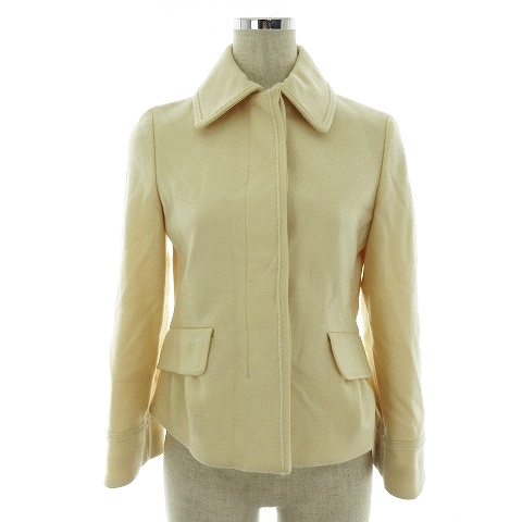  Comme Ca Du Mode COMME CA DU MODE coat turn-down collar long sleeve Short wool plain 9 ivory outer /MO lady's 