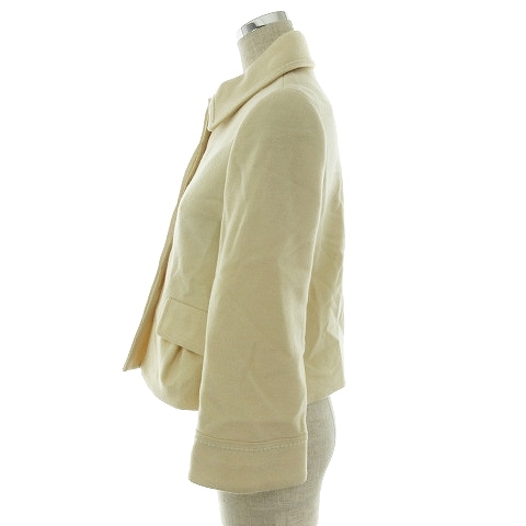  Comme Ca Du Mode COMME CA DU MODE coat turn-down collar long sleeve Short wool plain 9 ivory outer /MO lady's 