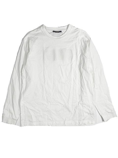 21AW ルイヴィトン LOUIS VUITTON エンボスLV ロングスリーブ Tシャツ トップス 白 ホワイト サイズXXL Embossed Lv Long Sleeve T-Shirt