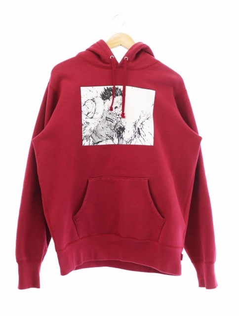 シュプリーム SUPREME × AKIRA アキラ 17AW Arm Hooded Sweatshirt 鉄雄 アーム プリント スウェット パーカー S バーガンディ ☆AA★ 221