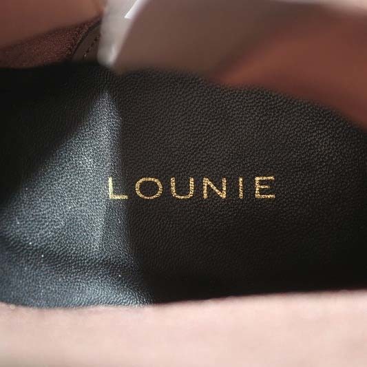 ルーニィ LOUNIE ブーツ ショート ハイヒール スクエアトゥ スエード 40 24cm-24.5cm 茶色 ブラウン /YO9 レディース_画像5