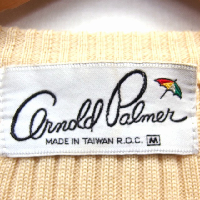 アーノルドパーマー Arnold Palmer ニット セータークルーネック リブ ロゴ刺繍 ハイゲージ 長袖 ベージュ /NT15 レディース_画像3