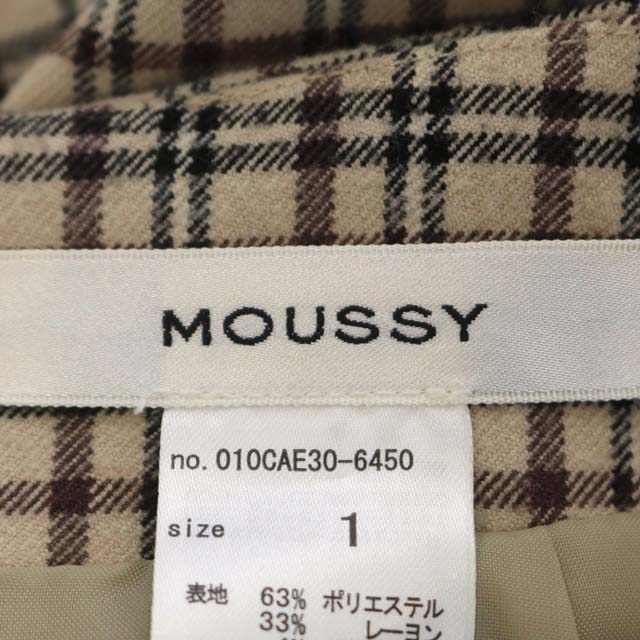 マウジー moussy 19AW WRAP MIDI スカート ロング フレア チェック ラップ風 フロントボタン 1 ライトベージュ 黒 茶 /CM ■OS レディース_画像3