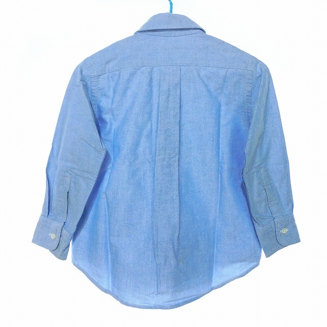  Ralph Lauren RALPH LAUREN button down shirt long sleeve Denim style cotton Logo embroidery plain 100 light blue light blue tops child clothes Kids 