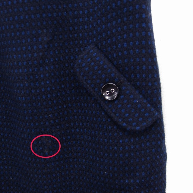 neivuNave One-piece Mini short sleeves V neck V back pattern wool 0 navy navy blue /FT28 lady's 