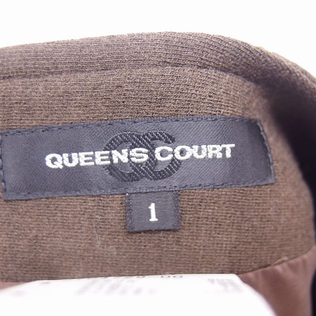 クイーンズコート QUEENS COURT スカート 台形スカート ミニ シンプル 1 ブラウン 茶 /KT39 レディース_画像3