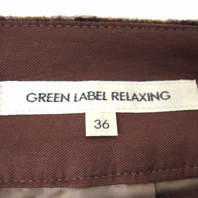 グリーンレーベルリラクシング ユナイテッドアローズ green label relaxing パンツ ショート ワイド ウール混 ロールアップ チェック_画像3