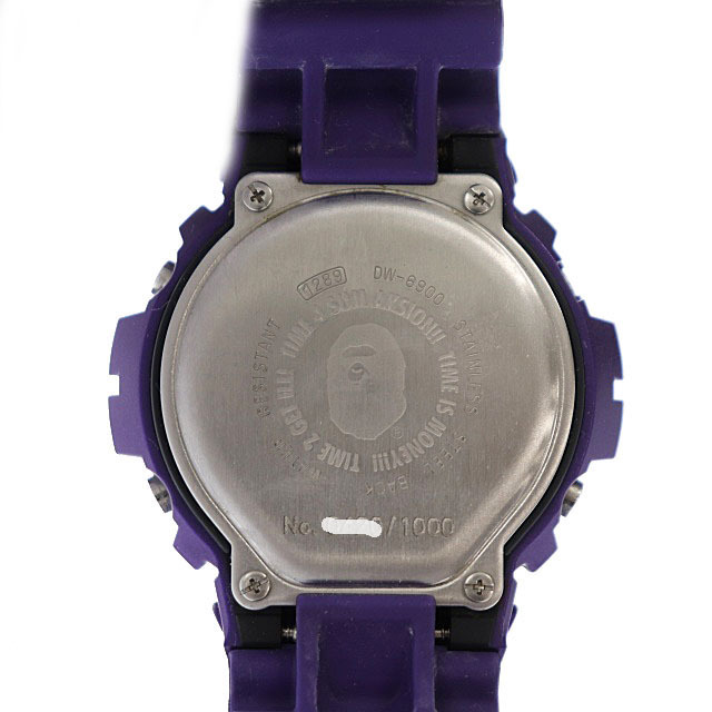 アベイシングエイプ A BATHING APE ×CASIO G-SHOCK カシオ ジーショック 2010年 1000本 限定 デジタル 腕時計 コラボ ウォッチ DW6900 紫_画像3