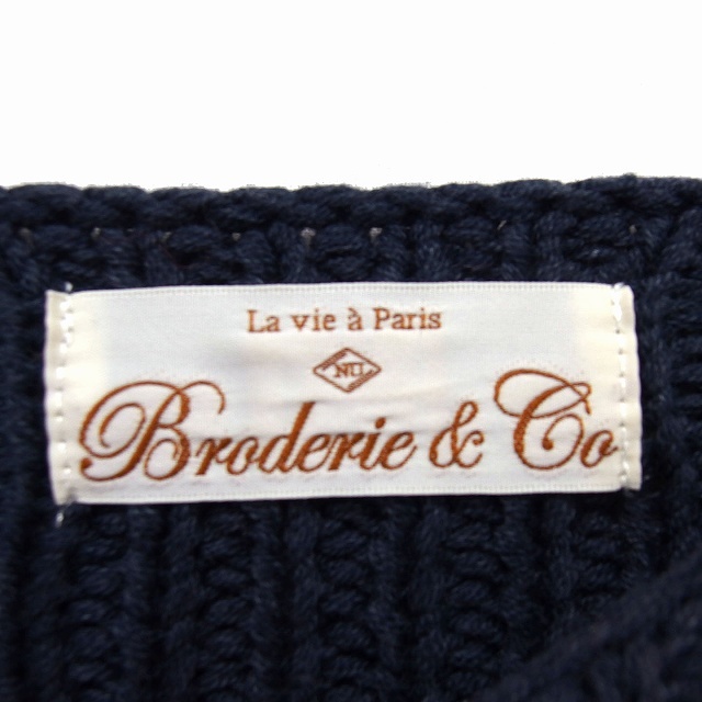 ブロードゥリー&コー Broderie&Co ナノユニバース ニット セーター ボートネック リブ フェイクレイヤード ドロップショルダー 長袖_画像3