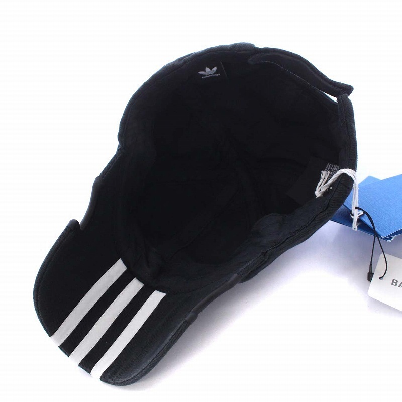 未使用品 バレンシアガ BALENCIAGA アディダス adidas 22SS 3ライン ベースボールキャップ 野球帽 帽子 ロゴ刺繍 S 55cm 黒 ブラック_画像6