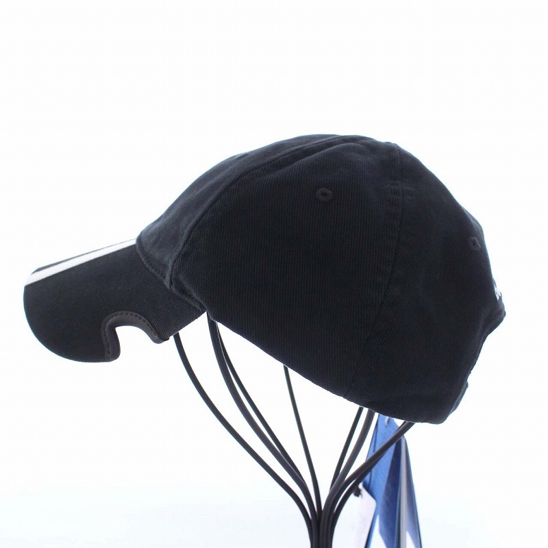 未使用品 バレンシアガ BALENCIAGA アディダス adidas 22SS 3ライン ベースボールキャップ 野球帽 帽子 ロゴ刺繍 S 55cm 黒 ブラック_画像3