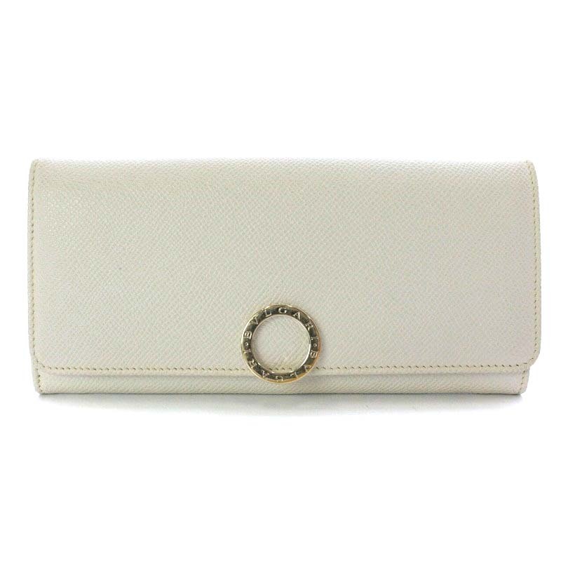 オンライン ブルガリ BVLGARI 長財布 二つ折り レザー 白 ホワイト